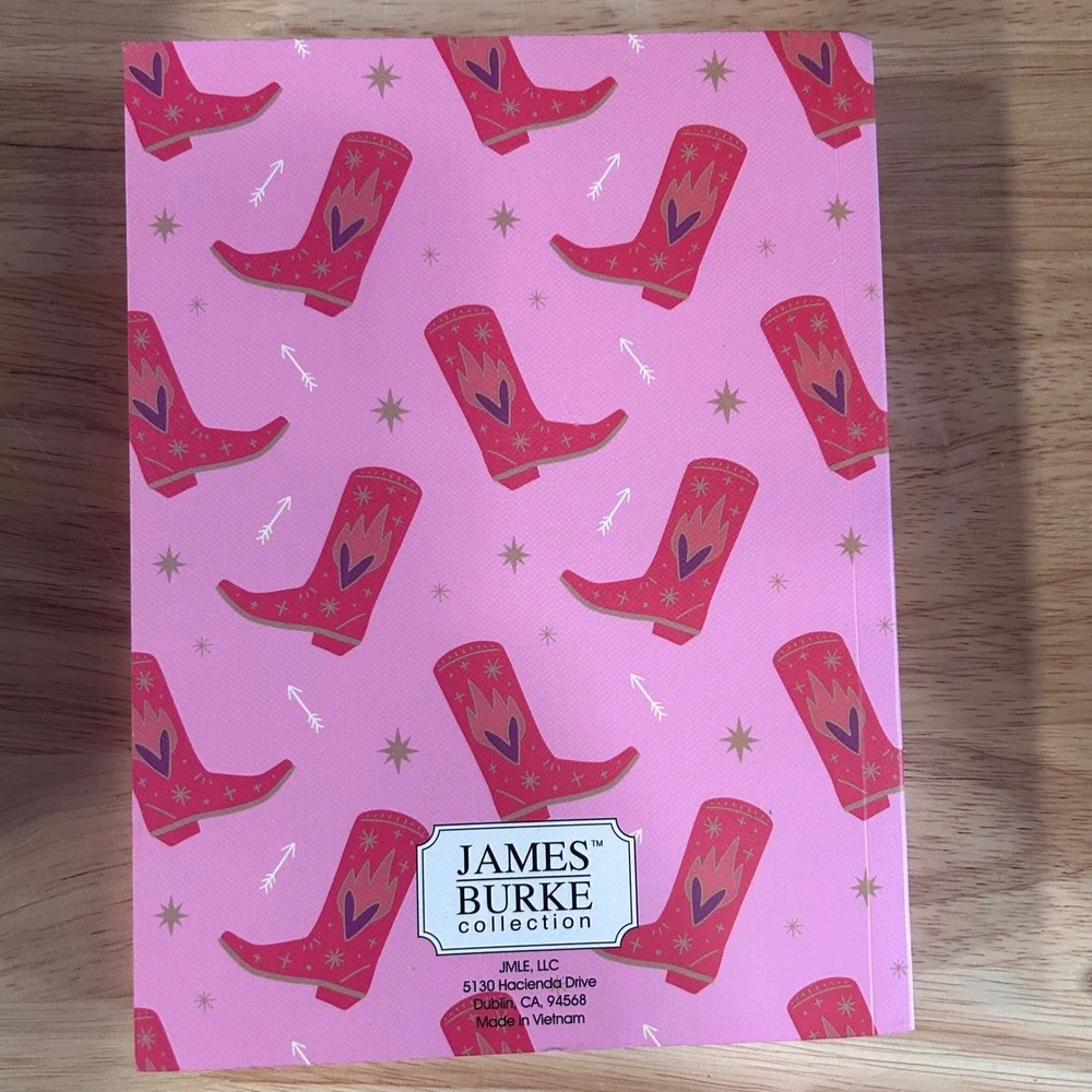 James Burke Collection Pink Cowboy Boot Notebook Set‎ of 2 Notepads 6x8 New